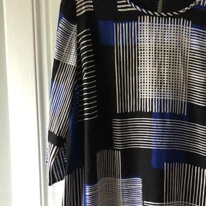 Black and Blue Sheath Dress